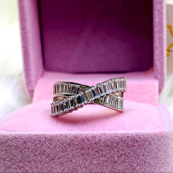 ❌ SOLD ❌  14k white gold ring 3 CT diamond band - Picture 5 of 11